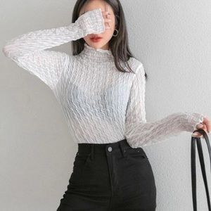 Sheer Stitch Detail Tee